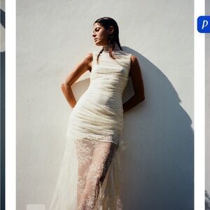 Sleeveless Lace Maxi Dress in Cream